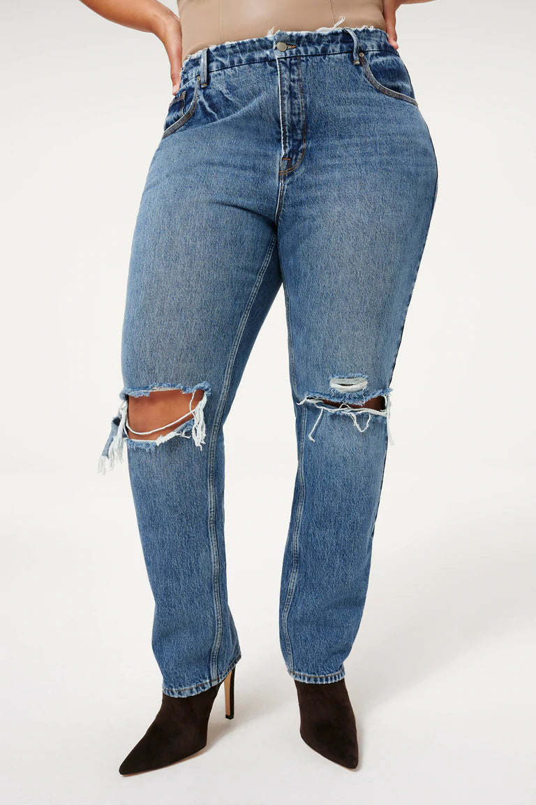 Good American Good Icon Washed Denim Jeans - US 2/UK 6