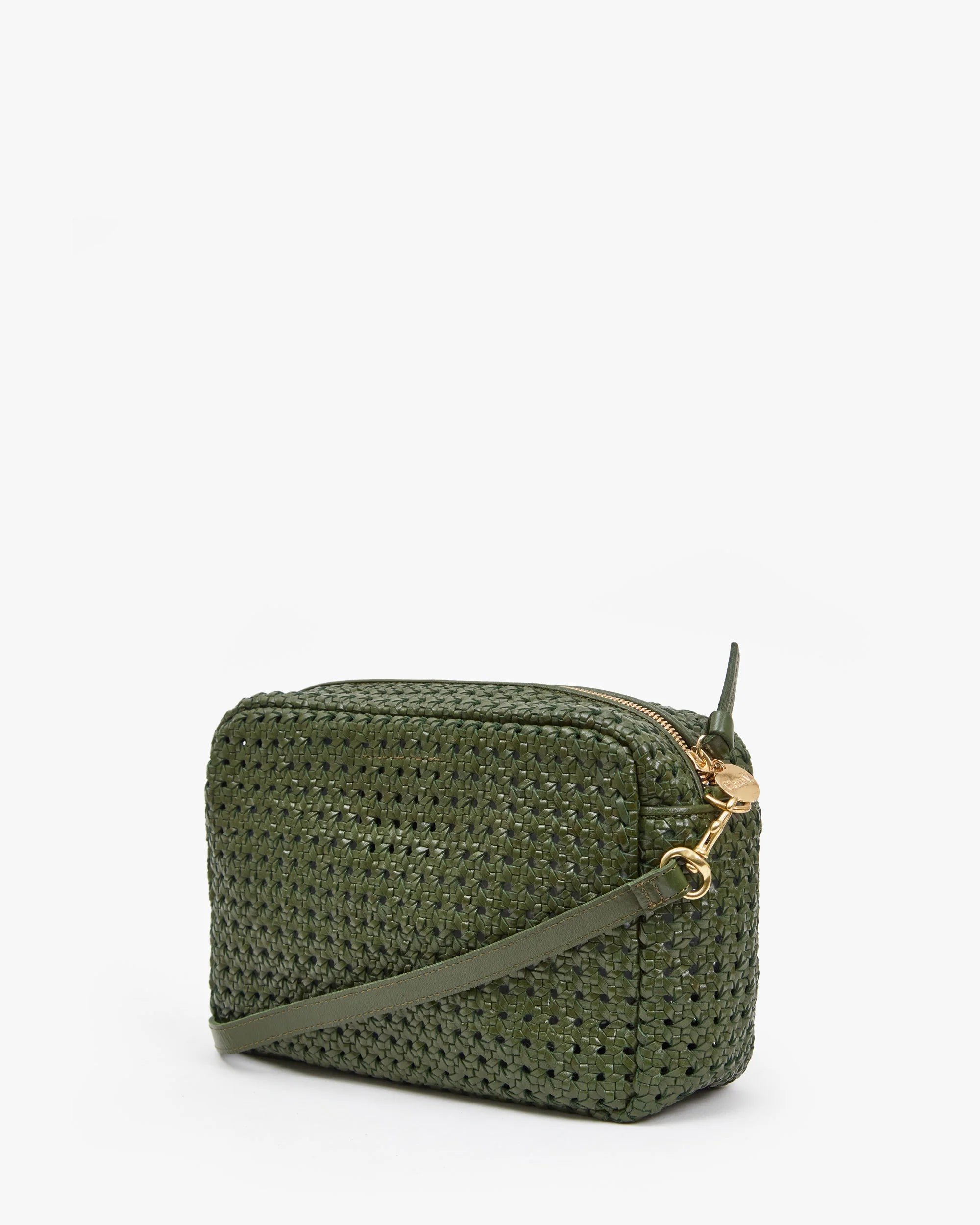 Clare V Marisol Woven Leather Crossbody Bag In Brown