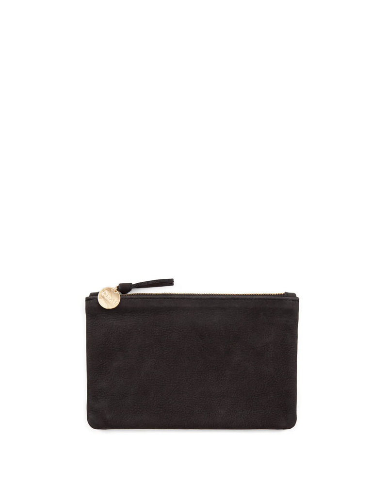 Clare V. Wallet Clutch In Black Nubuck